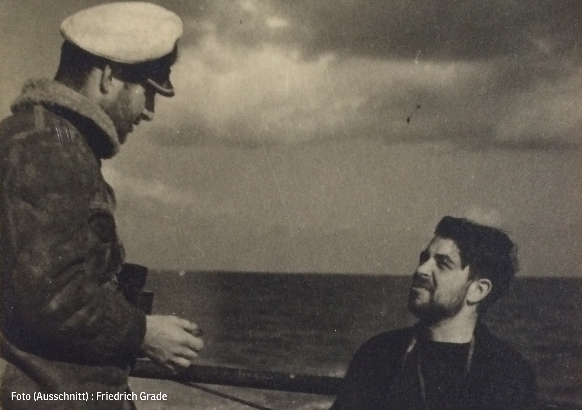 Heinrich Lehmann-Willenbrock und Lothar-Günther Buchheim an Bord von U96 (Ausschnitt eines Fotos von Friedrich Grade)